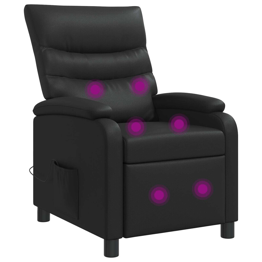 vidaXL Massage Recliner Zwart Kunstleer vidaXL Massage Recliner Zwart Kunstleer afbeelding 1