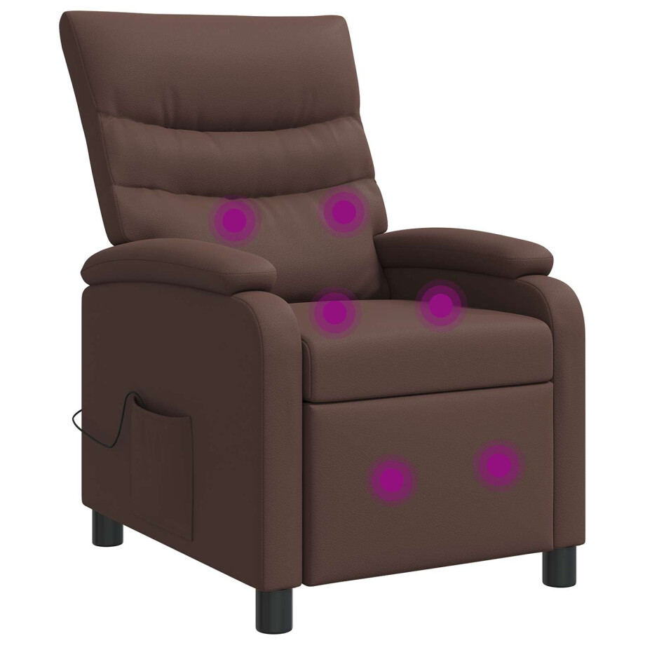 vidaXL Massage Recliner Bruin Kunstleer afbeelding 1