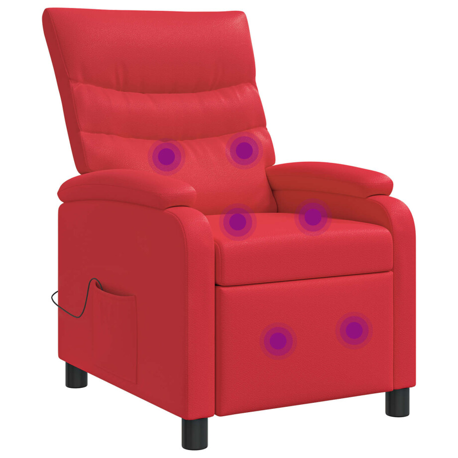 vidaXL Massage Recliner Rood Kunstleer afbeelding 1