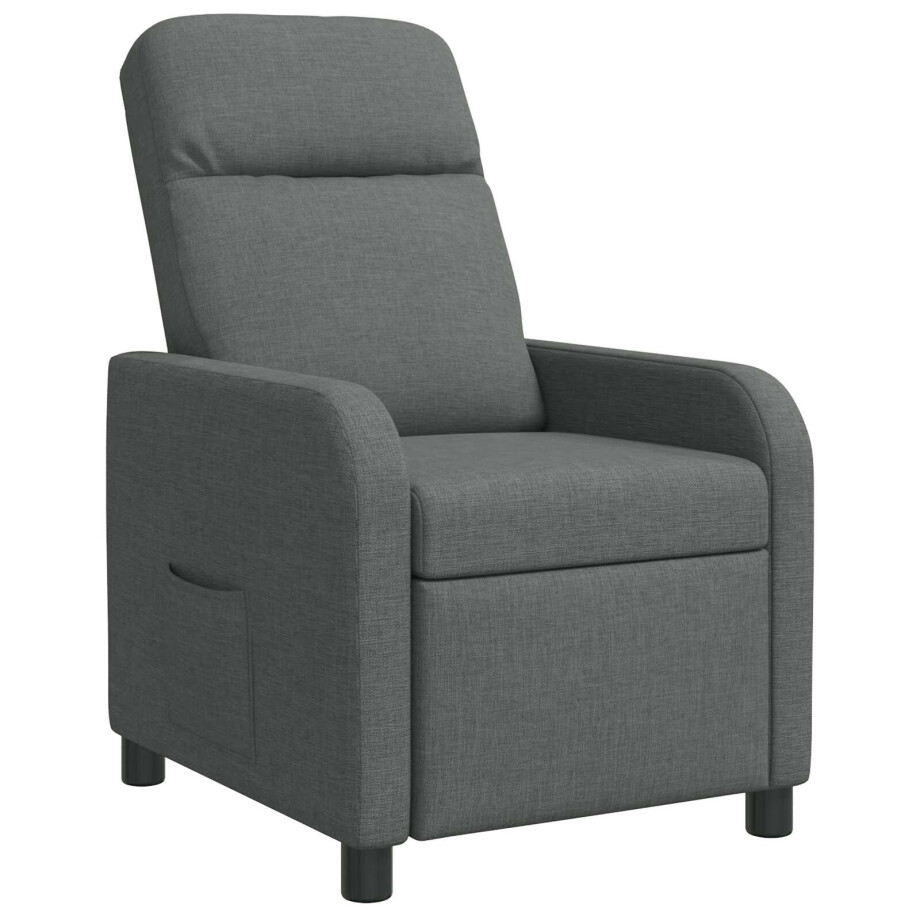 vidaXL Relaxfauteuil Donkergrijs Stof afbeelding 1