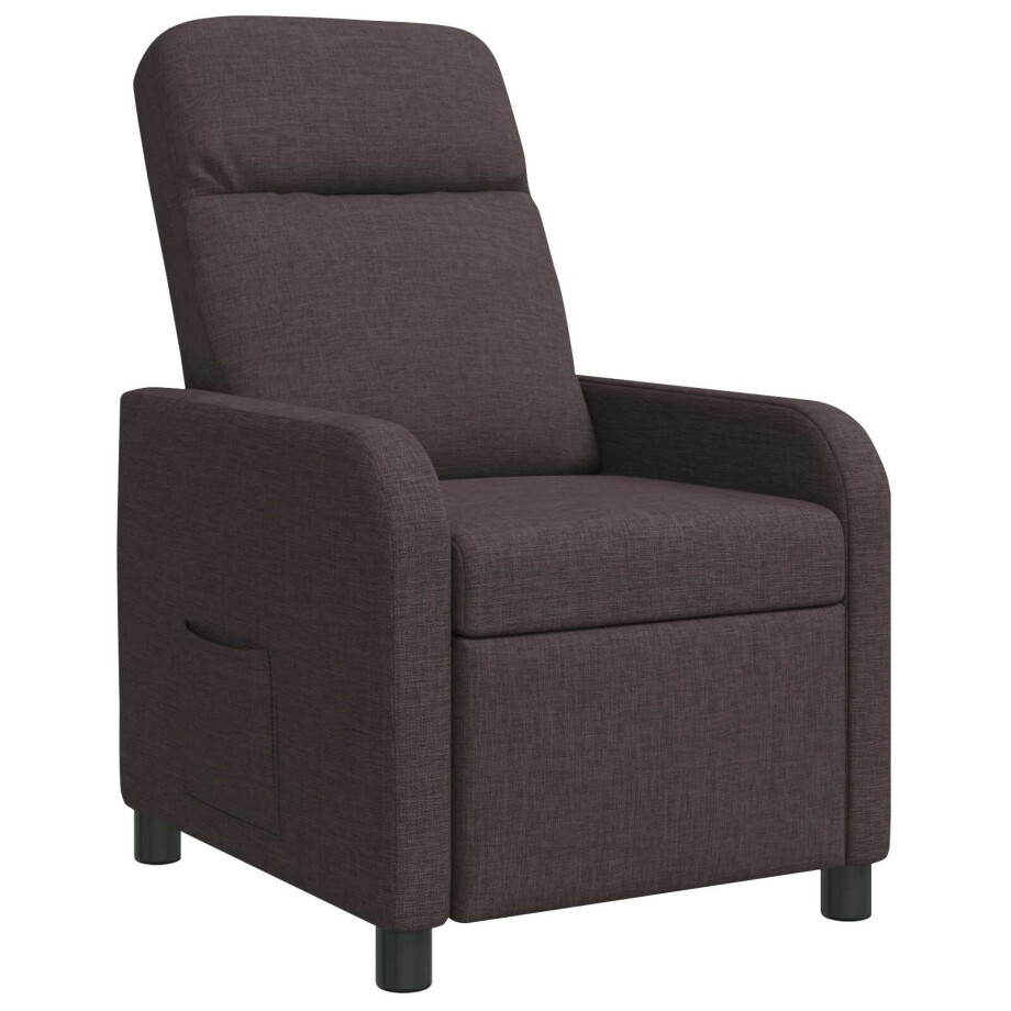 vidaXL Relaxfauteuil Donkerbruin Stof afbeelding 1