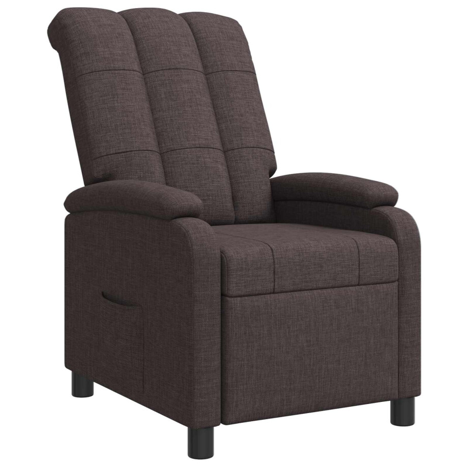 vidaXL Relaxfauteuil Donkerbruin Stof afbeelding 1