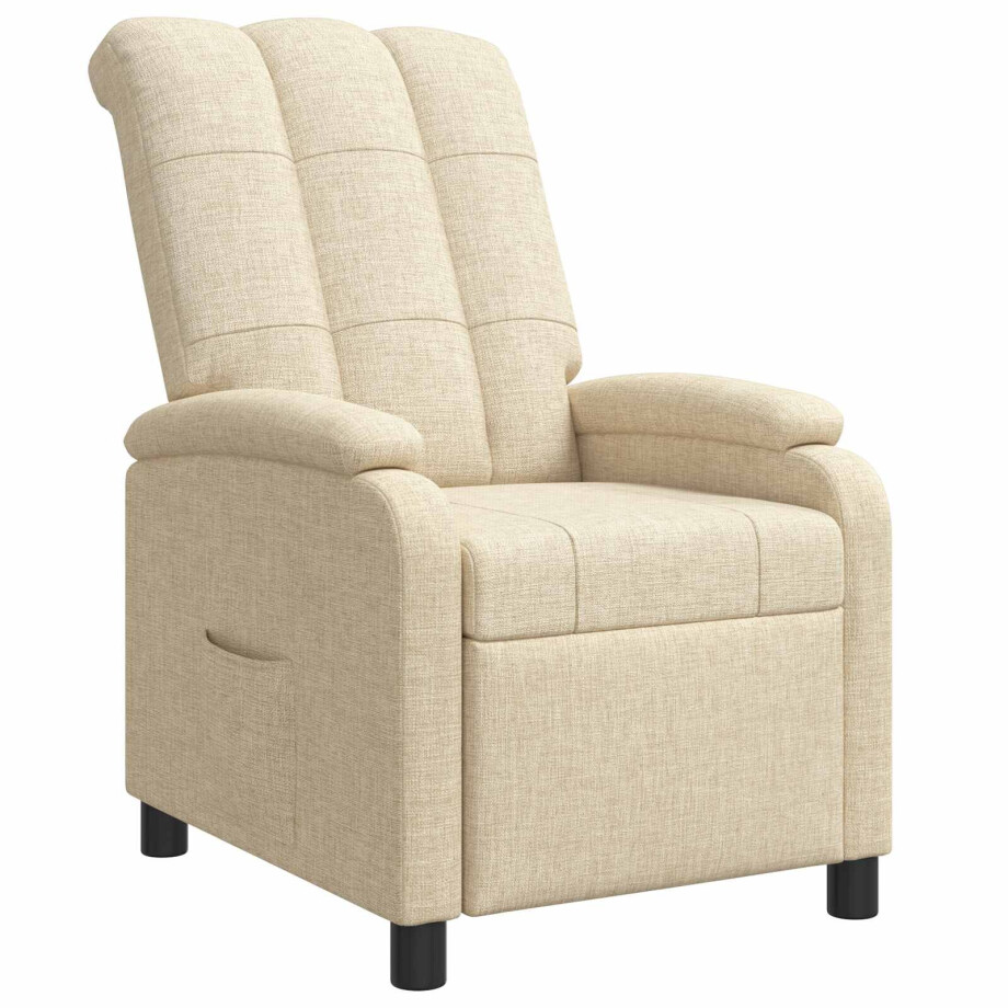 vidaXL Relaxfauteuil Crèmekleurig Stof vidaXL Relaxfauteuil Crèmekleurig Stof afbeelding 1