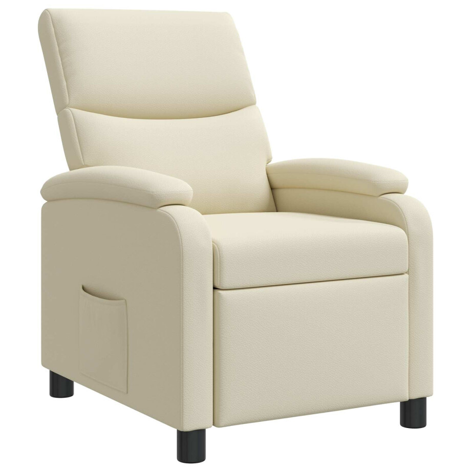 vidaXL Relaxfauteuil Crèmekleurig Kunstleer afbeelding 1