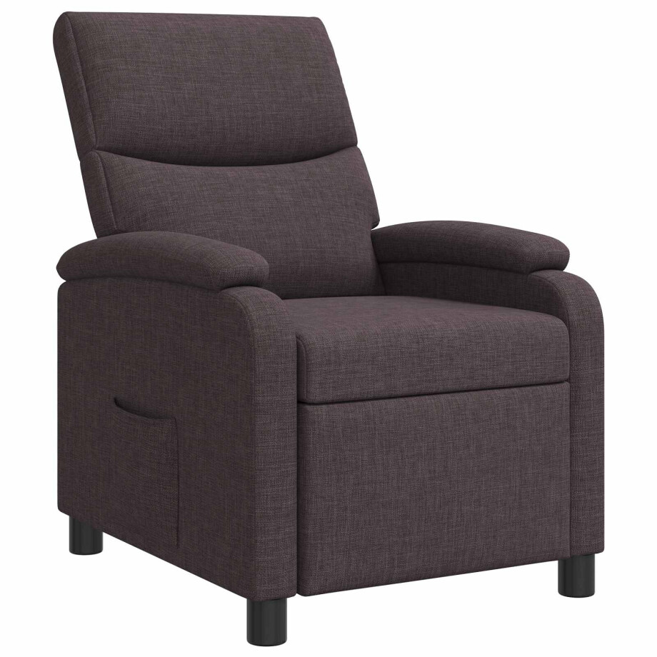 vidaXL Relaxfauteuil Donkerbruin Stof afbeelding 1
