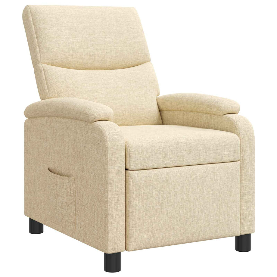 vidaXL Relaxfauteuil Crèmekleurig Stof vidaXL Relaxfauteuil Crèmekleurig Stof afbeelding 1