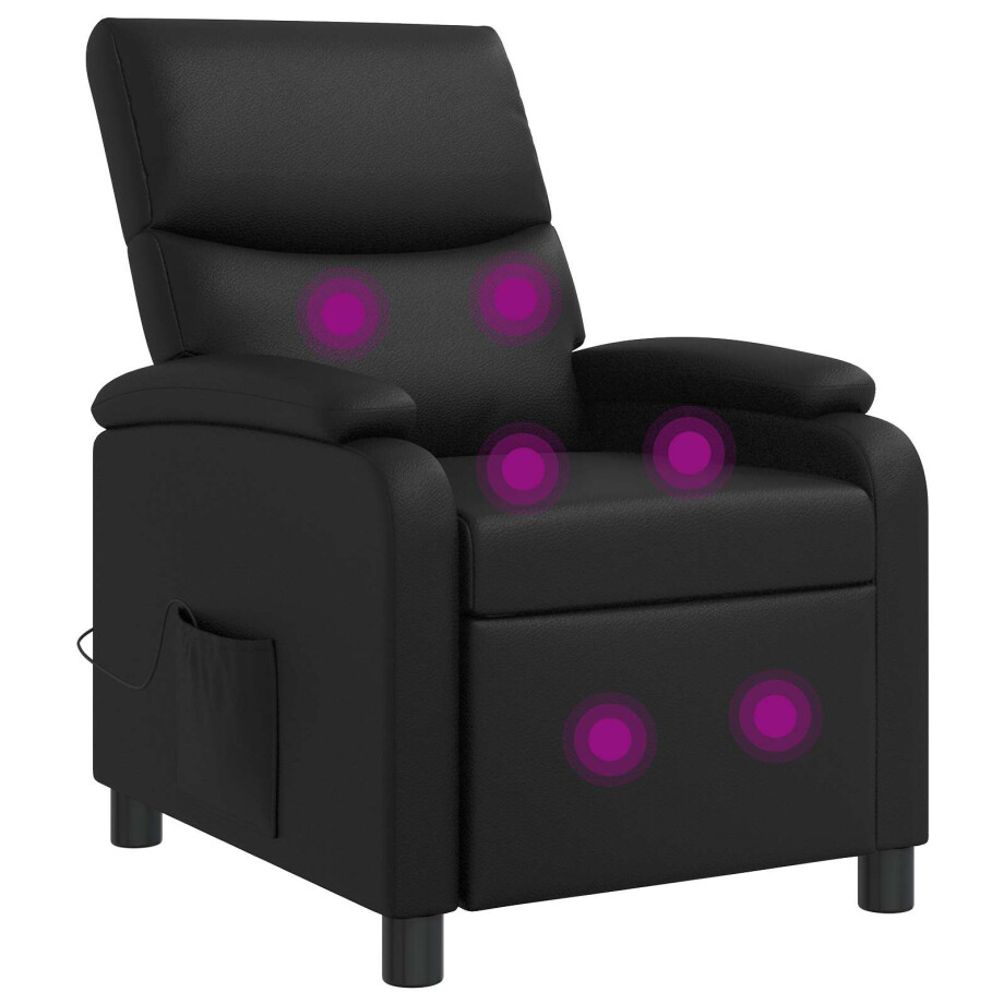 vidaXL Massage Recliner Zwart Kunstleer vidaXL Massage Recliner Zwart Kunstleer afbeelding 1