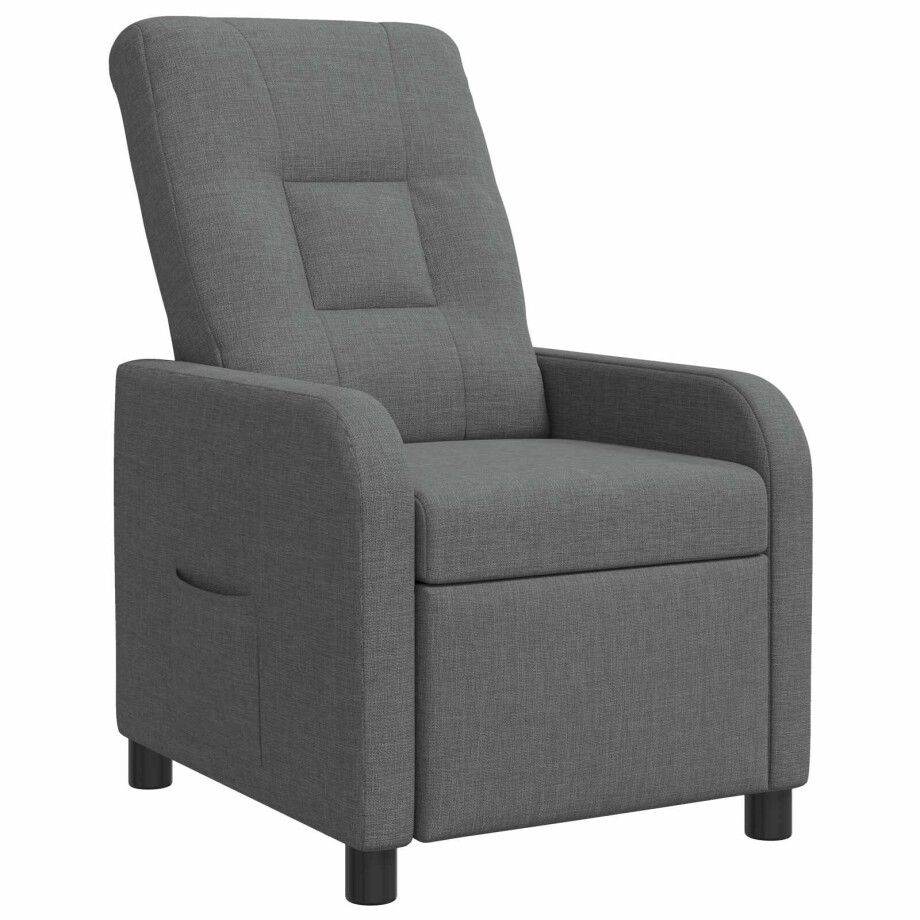 vidaXL Relaxfauteuil Donkergrijs Stof afbeelding 1