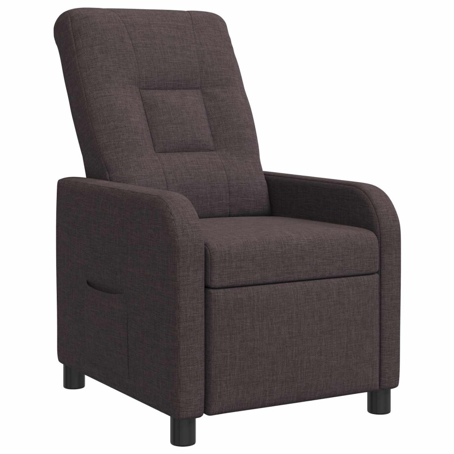 vidaXL Relaxfauteuil Donkerbruin Stof afbeelding 1