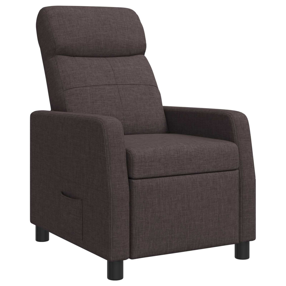vidaXL Relaxfauteuil Donkerbruin Stof afbeelding 1