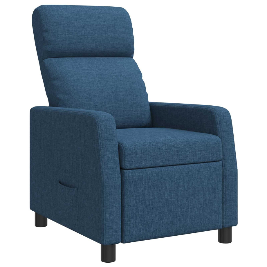 vidaXL Relaxfauteuil Blauw Stof afbeelding 1