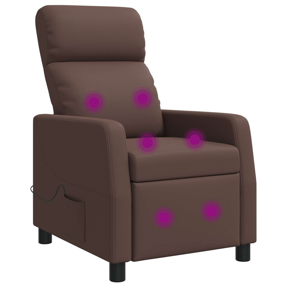 vidaXL Massage Recliner Bruin Kunstleer afbeelding 1