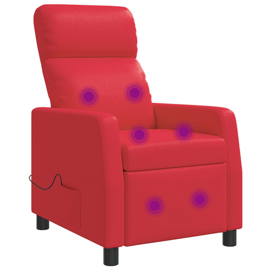 vidaXL Massage Recliner Rood Kunstleer afbeelding 1