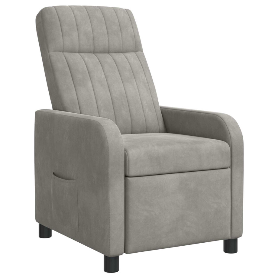 vidaXL Relaxfauteuil Lichtgrijs fluweel vidaXL Relaxfauteuil Lichtgrijs fluweel afbeelding 1