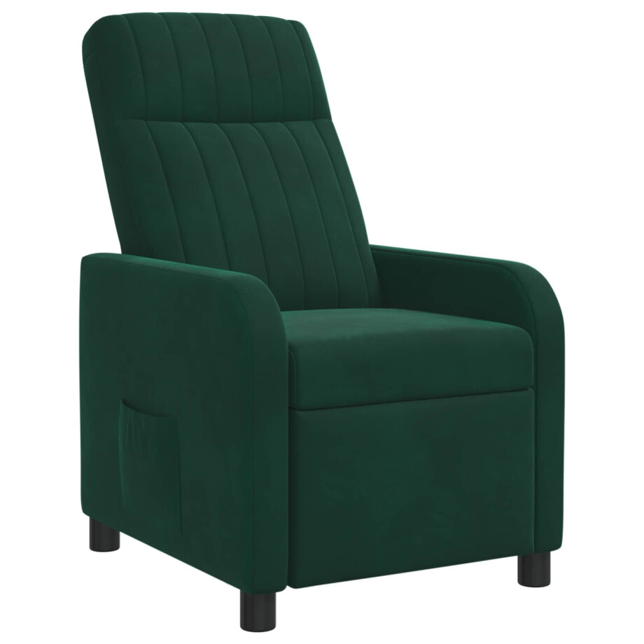 vidaXL Relaxfauteuil Donkergroen fluweel vidaXL Relaxfauteuil Donkergroen fluweel afbeelding 1