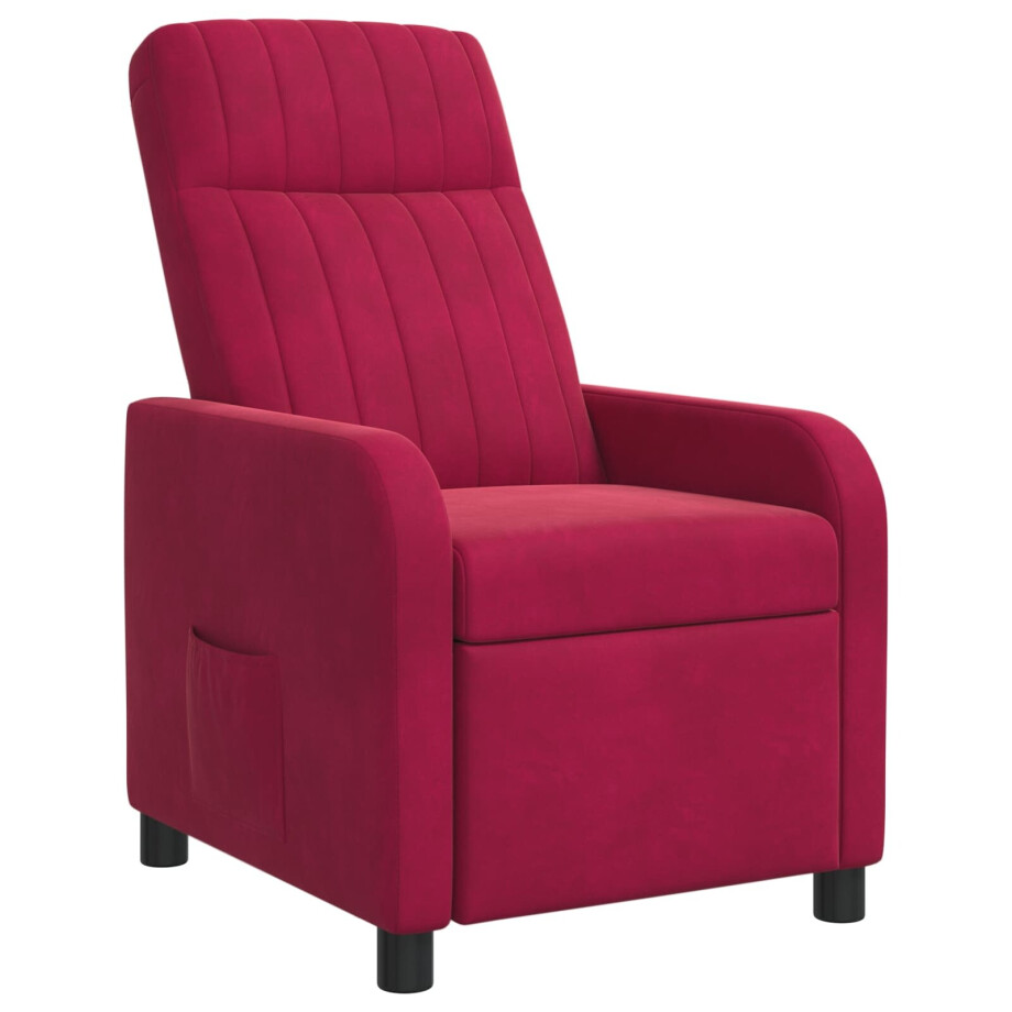 vidaXL Relaxfauteuil Wijnrood fluweel vidaXL Relaxfauteuil Wijnrood fluweel afbeelding 1