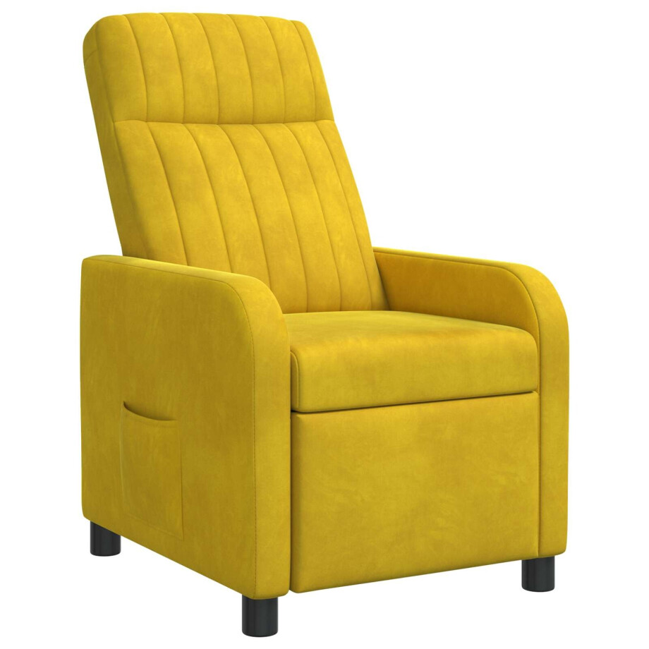 vidaXL Relaxfauteuil Geel fluweel afbeelding 1