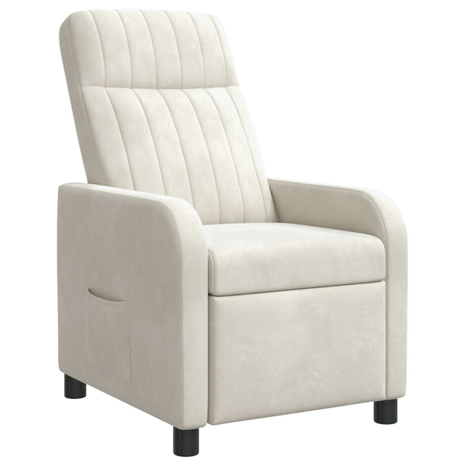 vidaXL Relaxfauteuil Crèmekleurig fluweel vidaXL Relaxfauteuil Crèmekleurig fluweel afbeelding 1