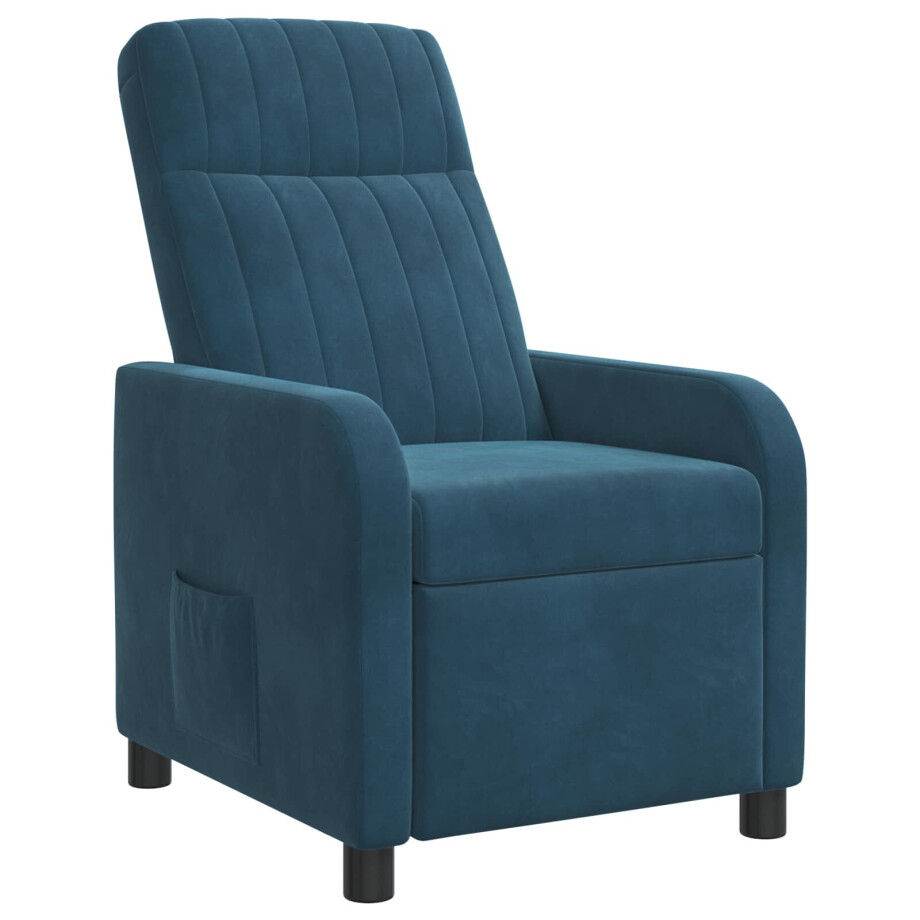 vidaXL Relaxfauteuil Blauw fluweel afbeelding 1