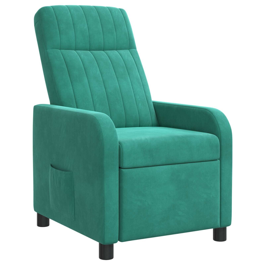 vidaXL Relaxfauteuil Turquoise fluweel vidaXL Relaxfauteuil Turquoise fluweel afbeelding 1