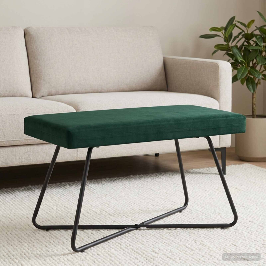 vidaXL Bank Donkergroen 80 x 40 x 45 cm fluweel vidaXL Bank Donkergroen 80 x 40 x 45 cm fluweel afbeelding 1
