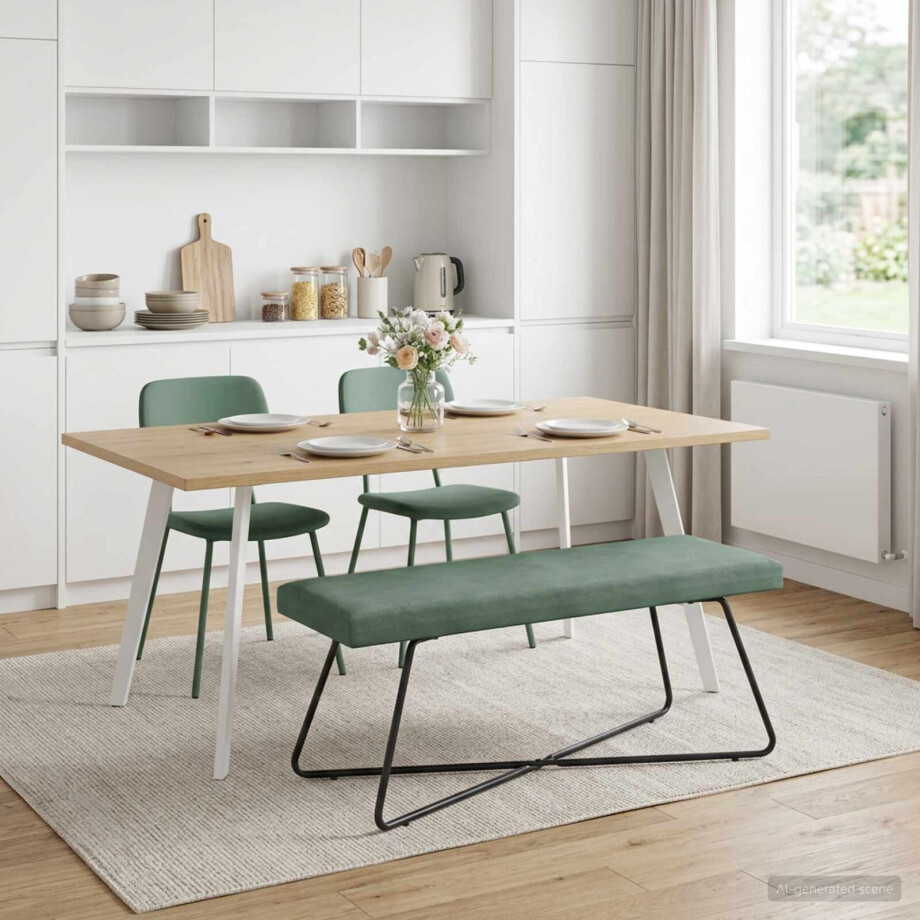 vidaXL Bank Zeegroen 110 x 40 x 45 cm fluweel vidaXL Bank Zeegroen 110 x 40 x 45 cm fluweel afbeelding 1