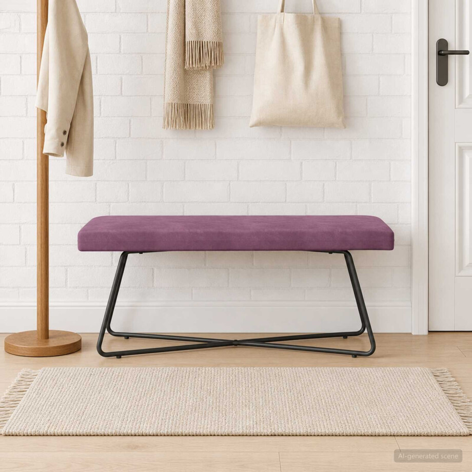 vidaXL Bank Paars 110 x 40 x 45 cm fluweel afbeelding 1