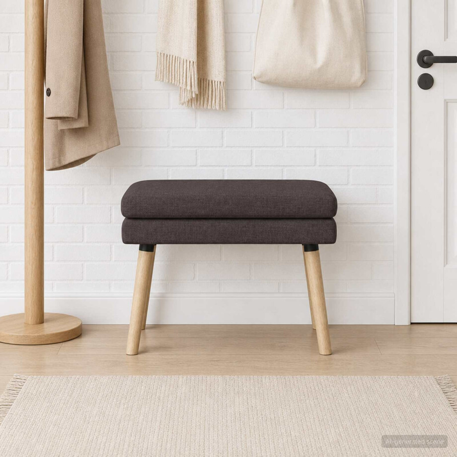 vidaXL Dubbel Laagige Bank Donkerbruin 60 x 40 x 46 cm Stof afbeelding 1