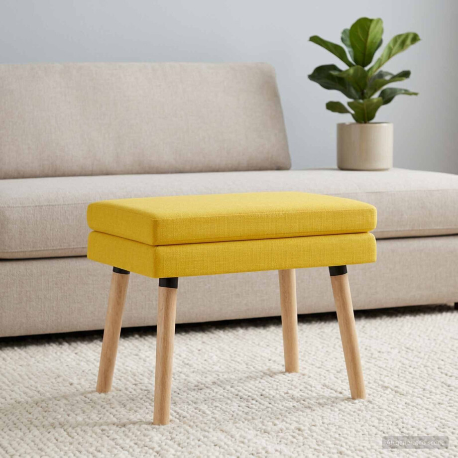 vidaXL Dubbel Laagige Bank Lichtgeel 60 x 40 x 46 cm Stof afbeelding 1