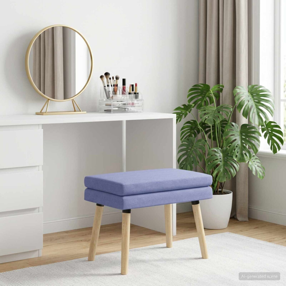 vidaXL Dubbel Laagige Bank Jeans Blauw 60 x 40 x 46 cm Stof afbeelding 1