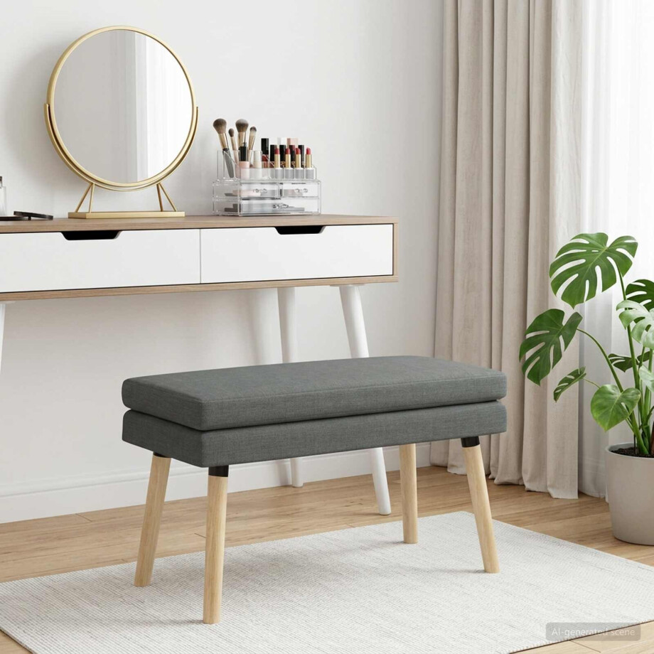 vidaXL Dubbel Laagige Bank Donkergrijs 80 x 40 x 47 cm Stof vidaXL Dubbel Laagige Bank Donkergrijs 80 x 40 x 47 cm Stof afbeelding 1