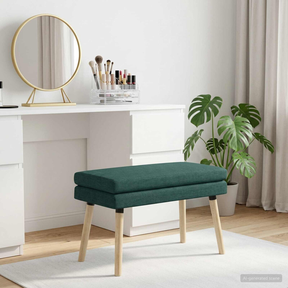 vidaXL Dubbel Laagige Bank Donkergroen 80 x 40 x 47 cm Stof afbeelding 1