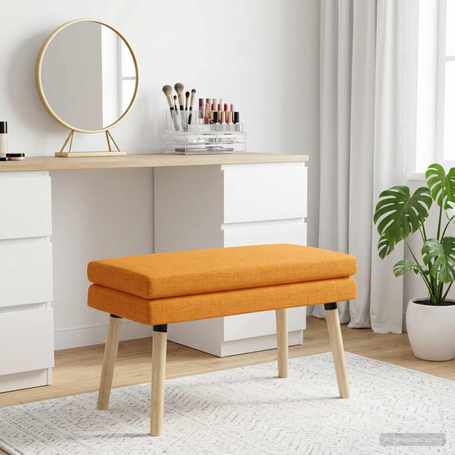 vidaXL Dubbel Laagige Bank Donkergeel 80 x 40 x 47 cm Stof afbeelding 1