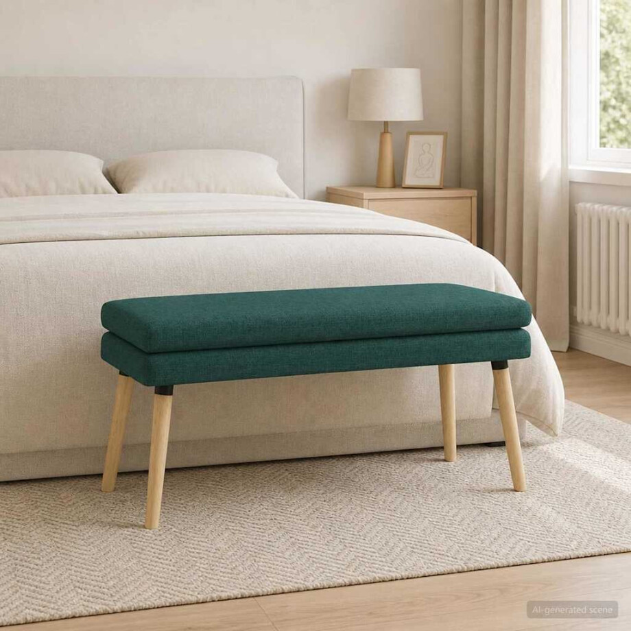 vidaXL Dubbel Laagige Bank Donkergroen 110 x 40 x 47 cm Stof afbeelding 1