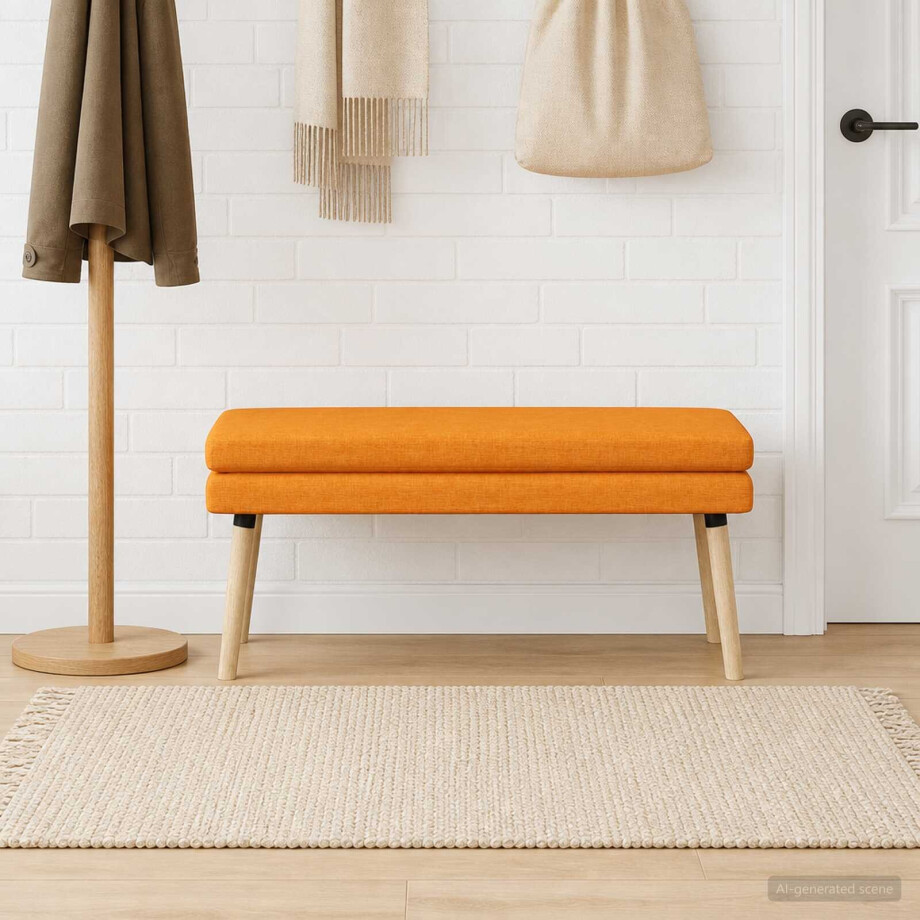 vidaXL Dubbel Laagige Bank Donkergeel 110 x 40 x 47 cm Stof afbeelding 1