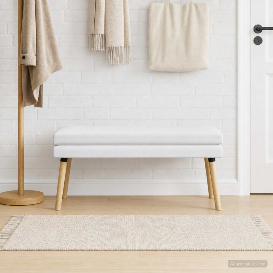 vidaXL Dubbel Laagige Bank Wit 110 x 40 x 47 cm Stof afbeelding 1