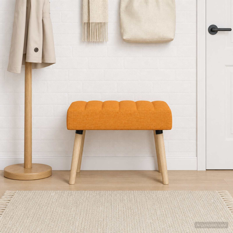 vidaXL Kanaal-geplooide bank Donkergeel 60 x 40 x 45 cm Stof vidaXL Kanaal-geplooide bank Donkergeel 60 x 40 x 45 cm Stof afbeelding 1