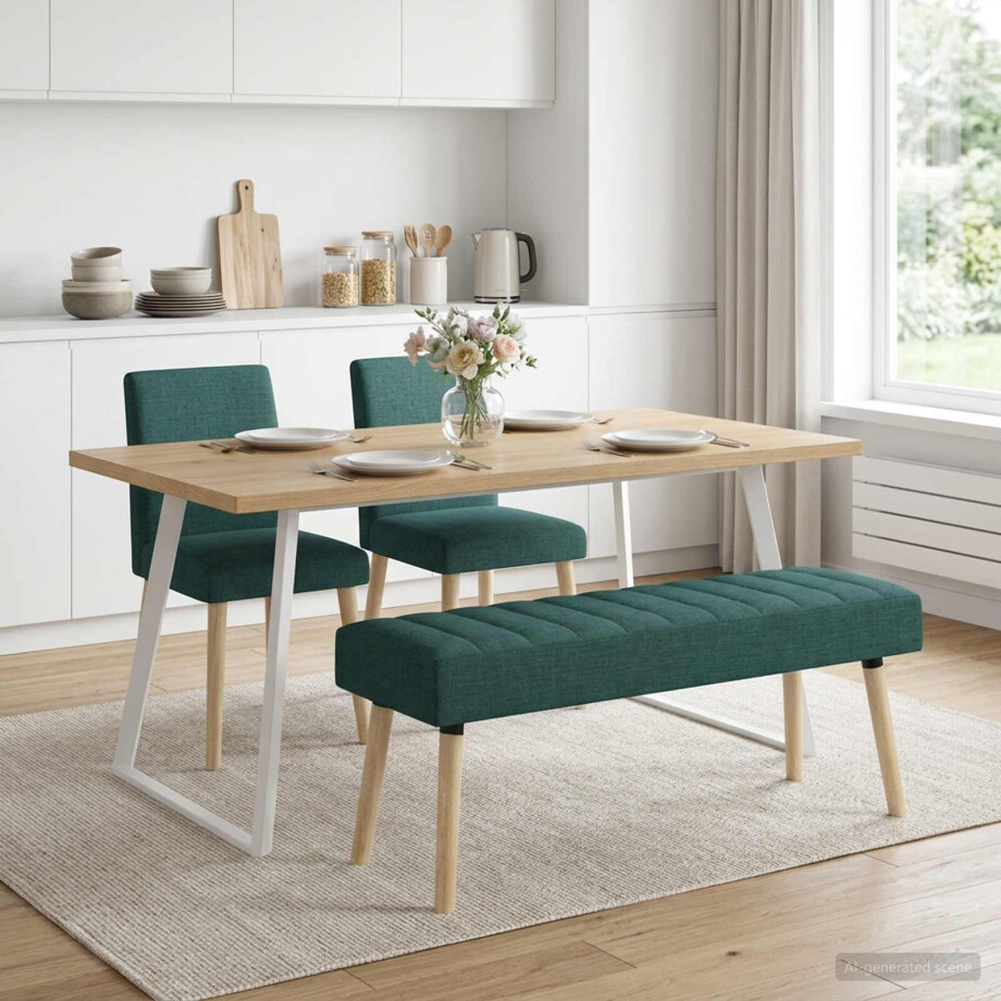 vidaXL Kanaal-geplooide bank Donkergroen 110 x 40 x 46 cm Stof afbeelding 1