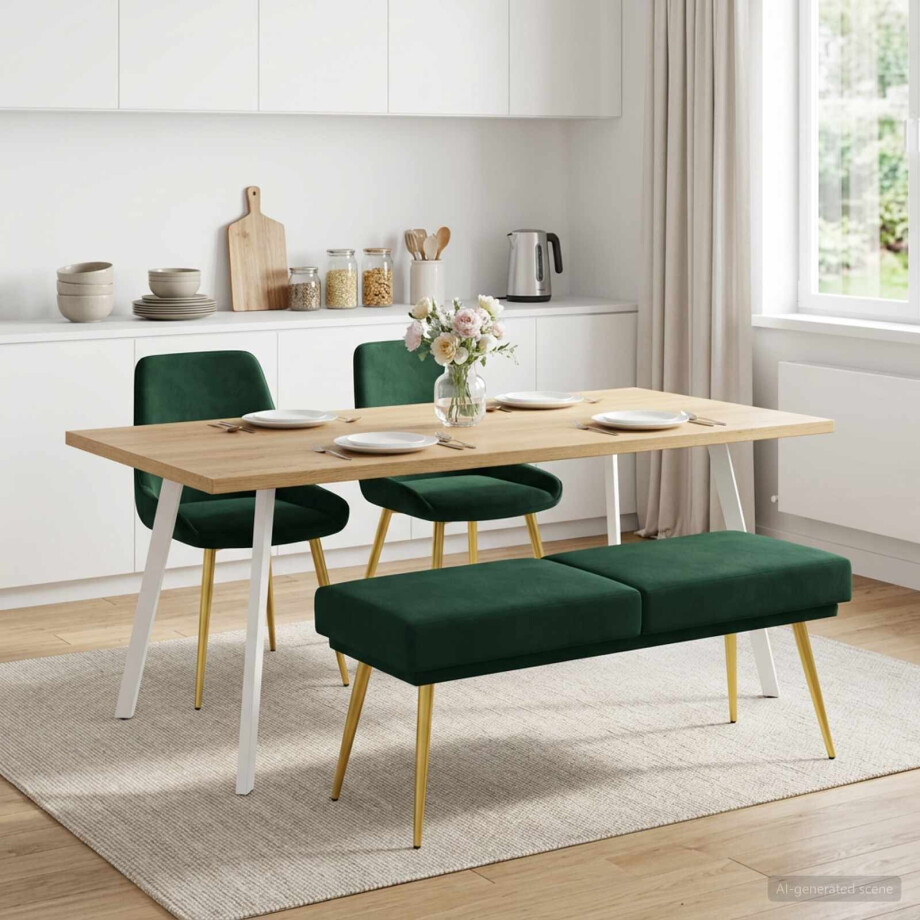 vidaXL Dubbel Laagige Bank Donkergroen 120 x 45 x 46 cm fluweel afbeelding 1
