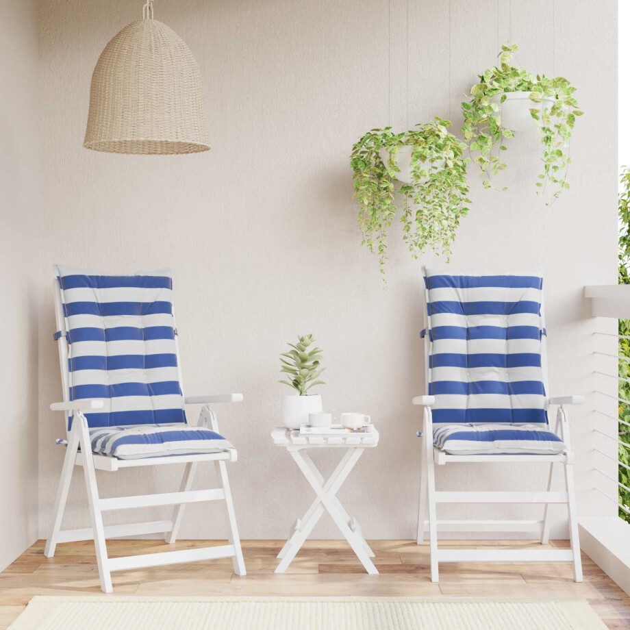vidaXL Buiten Kussen 2 pcs Blauw en Wit 120 x 50 x 7 cm Stof vidaXL Buiten Kussen 2 pcs Blauw en Wit 120 x 50 x 7 cm Stof afbeelding 1