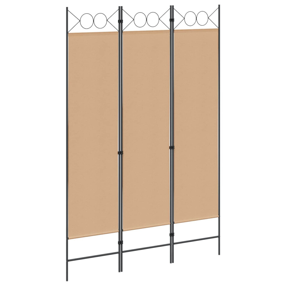 vidaXL 3-Panel Room Divider Beige 120 x 180 cm Stof afbeelding 1