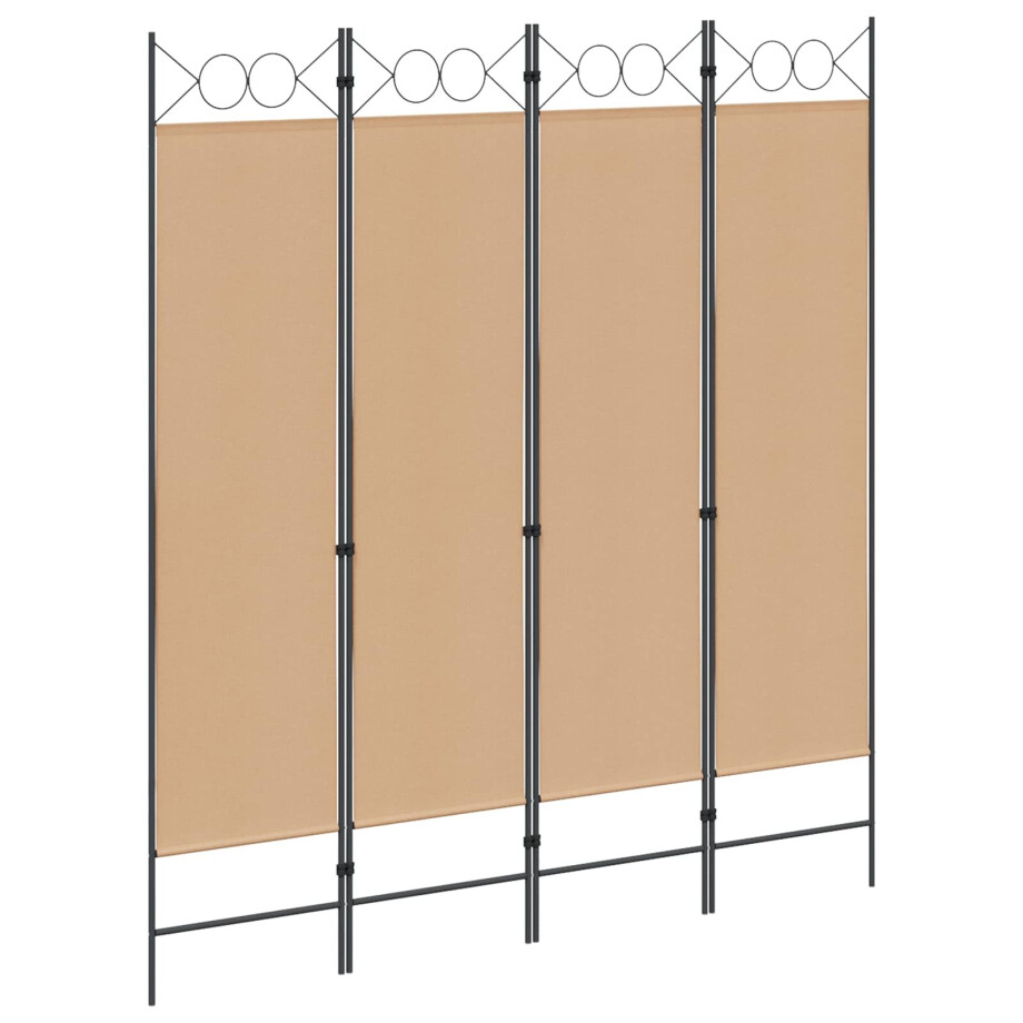 vidaXL 4-panelen roomdivider Beige 160 x 180 cm Stof vidaXL 4-panelen roomdivider Beige 160 x 180 cm Stof afbeelding 1