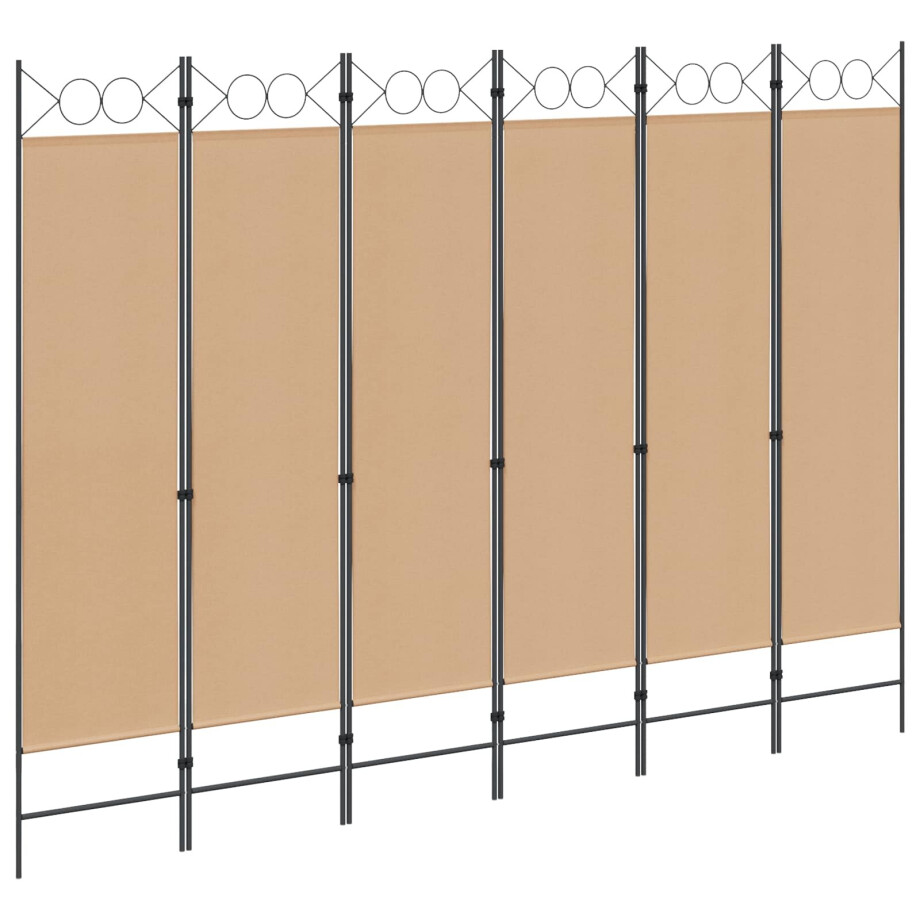 vidaXL 6-Panelen Kamerscherm Beige 240 x 180 cm Stof vidaXL 6-Panelen Kamerscherm Beige 240 x 180 cm Stof afbeelding 1
