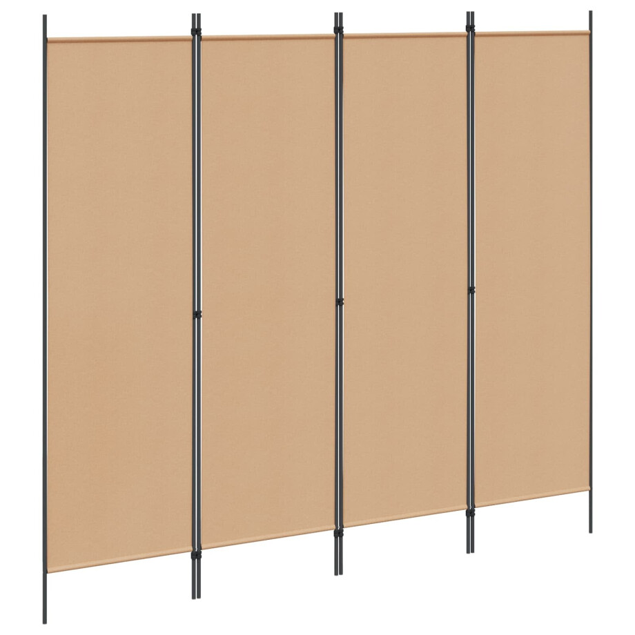 vidaXL 4-panelen roomdivider Beige 200 x 180 cm Stof afbeelding 1
