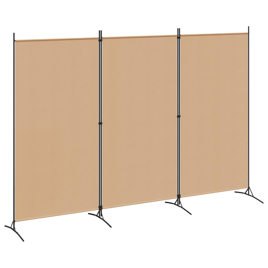 vidaXL 3-Panel Room Divider Beige 260 x 180 cm Stof afbeelding 1