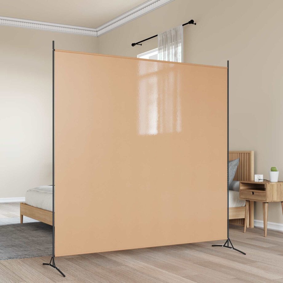 vidaXL Enkele Paneel Kamerverdeler Beige 175 x 180 cm Stof afbeelding 1