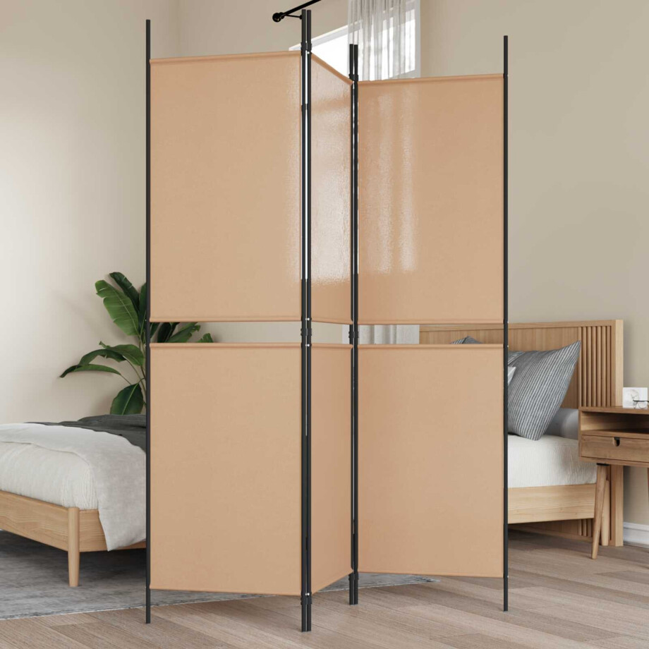 vidaXL 3-paneel kamerscherm Beige 150 x 180 cm Stof afbeelding 1