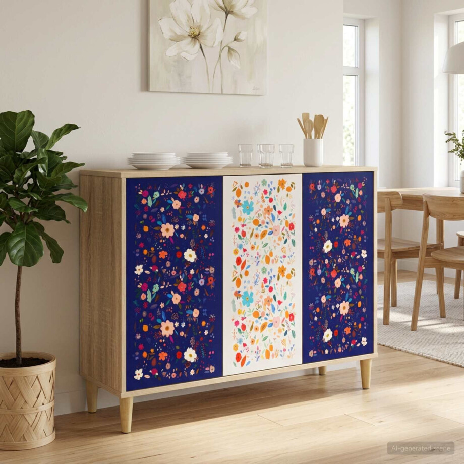vidaXL Dressoir MAINZ Sonoma 102 x 33 x 75 cm Bewerkt hout afbeelding 1