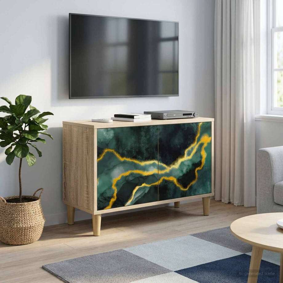 vidaXL Tv-meubel WIJHE 69 x 33 x 50 cm Sonoma Bewerkt hout afbeelding 1