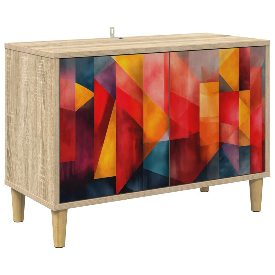 vidaXL Tv-meubel HEESCH 69 x 33 x 50 cm Sonoma Bewerkt hout afbeelding 1